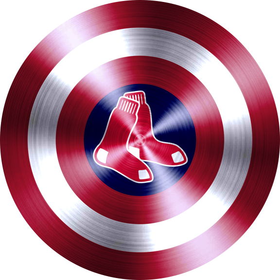 Captain American Shield With Boston Red Sox Logo vinyl decal